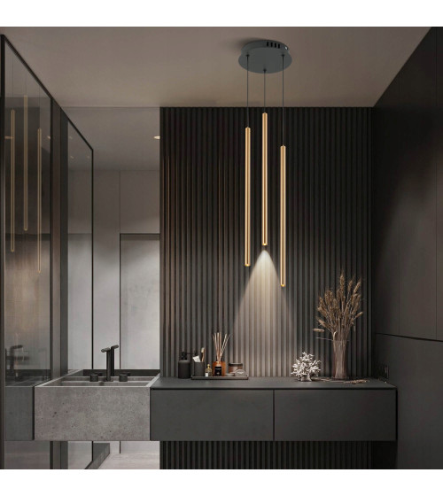 Lampa wisząca LED długa nad stół rurki Nano Slim nowoczesna do jadalni tuby