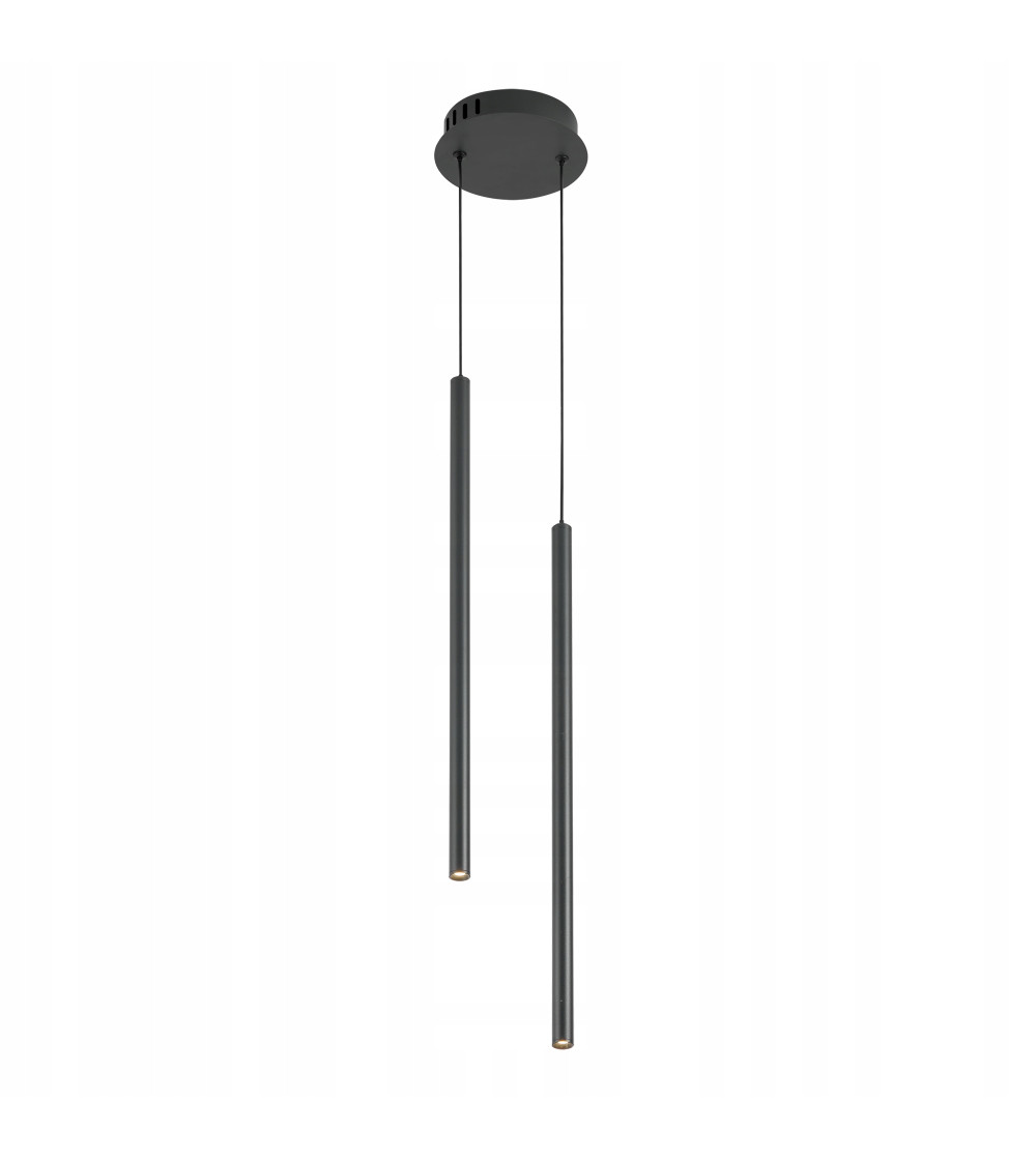 NANO SLIM 2 czarna lampa wisząca LED nad stół | Pionowe tuby do jadalni