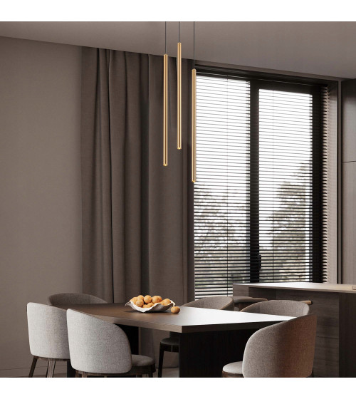 Lampa wisząca LED długa nad stół rurki Nano Slim nowoczesna do jadalni tuby