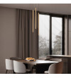 NANO SLIM 3 czarno‑złota lampa wisząca LED nad stół | Pionowe tuby do jadalni