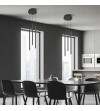 NANO SLIM 3 czarna lampa wisząca LED nad stół | Pionowe tuby do sypialni