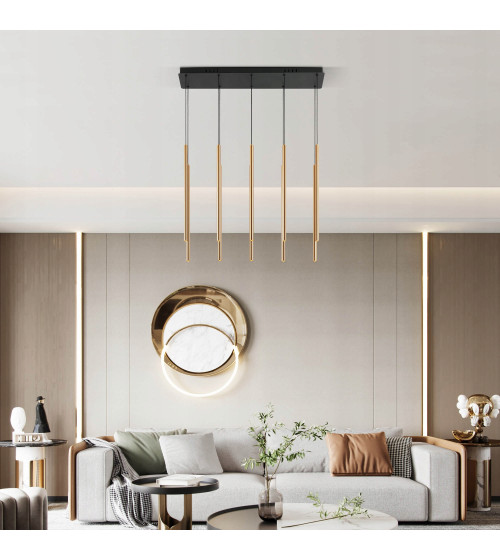 Lampa wisząca LED długa nad stół rurki Nano Slim nowoczesna do jadalni tuby