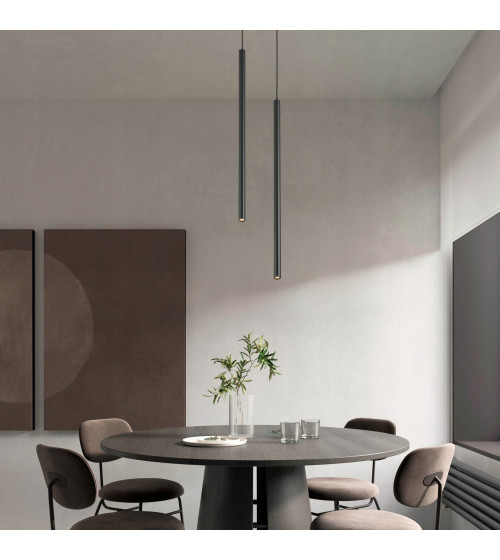 Lampa wisząca LED długa nad stół rurki Nano Slim nowoczesna do jadalni tuby