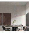 NANO SLIM 2 czarna lampa wisząca LED nad stół | Pionowe tuby do jadalni