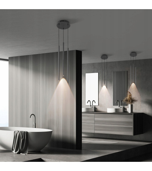 Lampa wisząca LED długa nad stół rurki Nano Slim nowoczesna do jadalni tuby