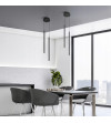 NANO SLIM 2 czarna lampa wisząca LED nad stół | Pionowe tuby do jadalni