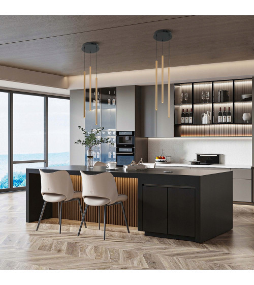 Lampa wisząca LED długa nad stół rurki Nano Slim nowoczesna do jadalni tuby