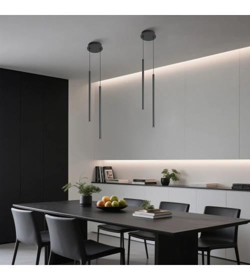 Lampa wisząca LED długa nad stół rurki Nano Slim nowoczesna do jadalni tuby