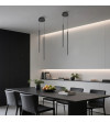 NANO SLIM 2 czarna lampa wisząca LED nad stół | Pionowe tuby do jadalni