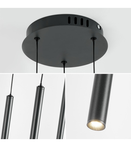 Lampa wisząca LED długa nad stół rurki Nano Slim nowoczesna do jadalni tuby