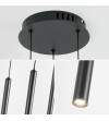 NANO SLIM 3 czarna lampa wisząca LED nad stół | Pionowe tuby do sypialni