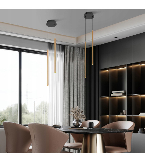 Lampa wisząca LED długa nad stół rurki Nano Slim nowoczesna do jadalni tuby