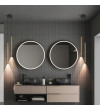 NANO SLIM 2 czarno‑złota lampa wisząca LED nad stół | Pionowe tuby do sypialni