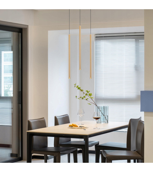 Lampa wisząca LED długa nad stół rurki Nano Slim nowoczesna do jadalni tuby