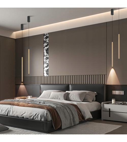 Lampa wisząca LED długa nad stół rurki Nano Slim nowoczesna do jadalni tuby