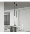 NANO SLIM 1 czarna lampa wisząca LED nad stół | Pojedyncza pionowa tuba do jadalni