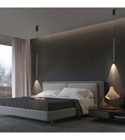 Lampa wisząca LED długa nad stół rurki Nano Slim nowoczesna do jadalni tuby