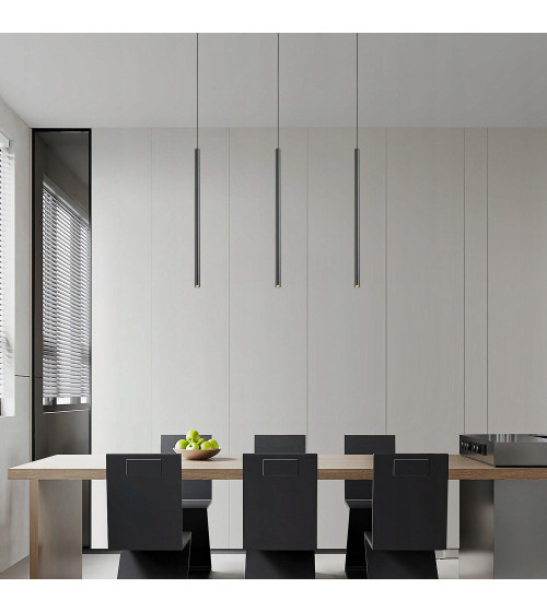 Lampa wisząca LED długa nad stół rurki Nano Slim nowoczesna do jadalni tuby