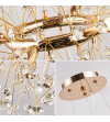 Mona R50 złota lampa kryształowa wisząca | Glamour żyrandol E14 nad stół do jadalni