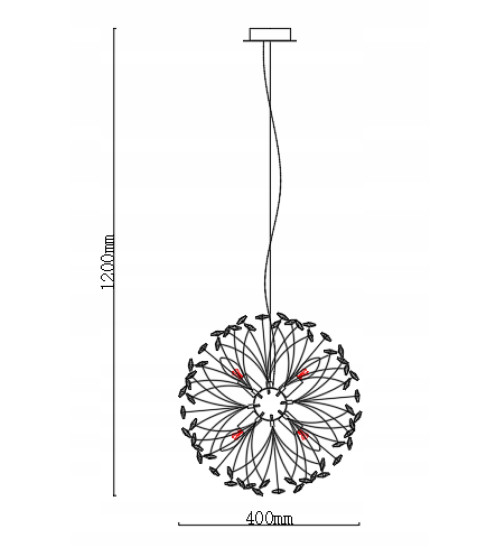 Mona B40 złota lampa wisząca sufitowa kryształowa | Glamour żyrandol nad stół do jadalni