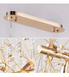 MONA L70 podłużna złota lampa kryształowa wisząca E14 | Glamour żyrandol 70 cm nad stół do jadalni