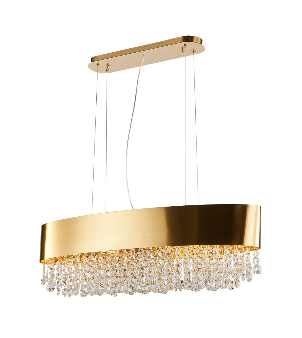 Lampa wisząca nad stół 80cm LED Kryształ Nowoczesna Żyrandol złoty kuchnia