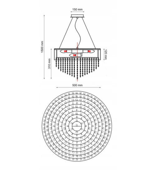 Lampa wisząca nad stół 50cm LED Kryształ Nowoczesna Żyrandol złoty kuchnia