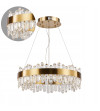Lampa wisząca ring nad stół 50cm LED Kryształ GLAMUR Żyrandol złoty kuchnia