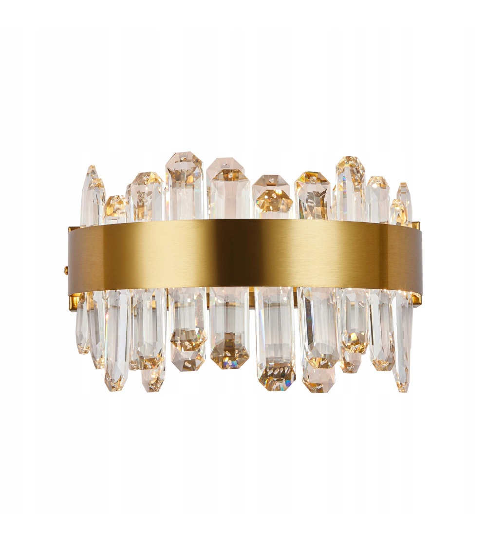 Kinkiet ścienny LED CRISTA złoty nowoczesny z kryształem 3 barwy światła