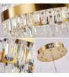 Lampa wisząca ring nad stół 50cm LED Kryształ GLAMUR Żyrandol złoty kuchnia
