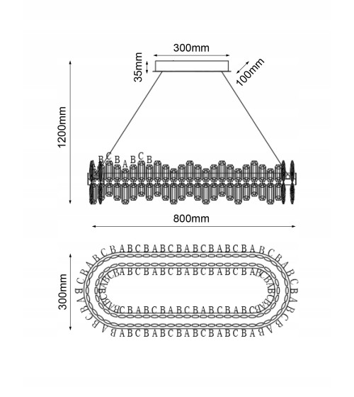 Lampa wisząca nad stół 80cm LED Kryształ Nowoczesna Żyrandol złoty kuchnia