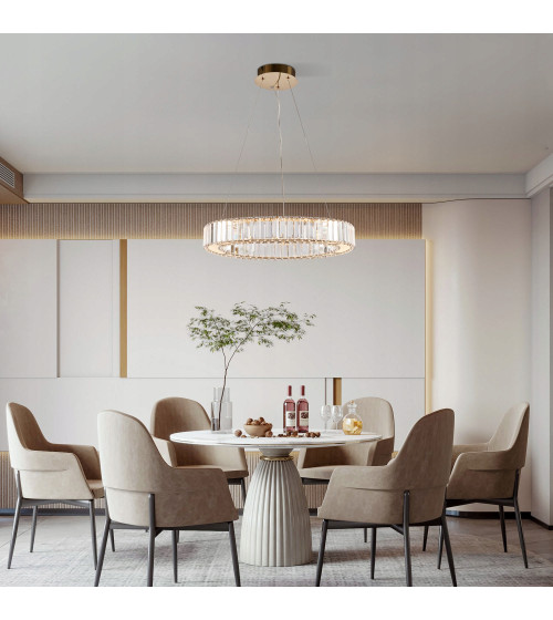 Lampa wisząca sufitowa kryształowa złota 50cm LED glamour nad stół jadalnia