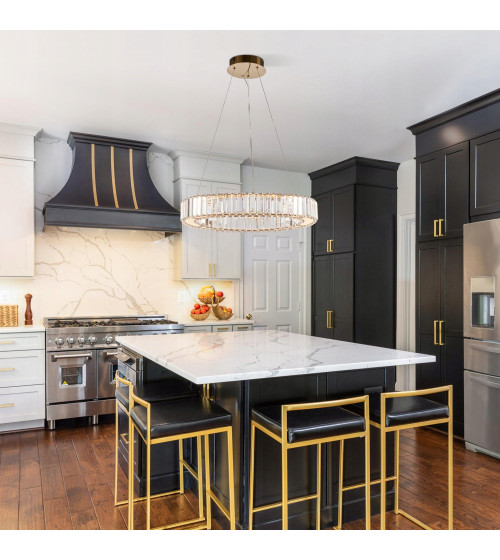 Lampa wisząca sufitowa kryształowa złota 50cm LED glamour nad stół jadalnia