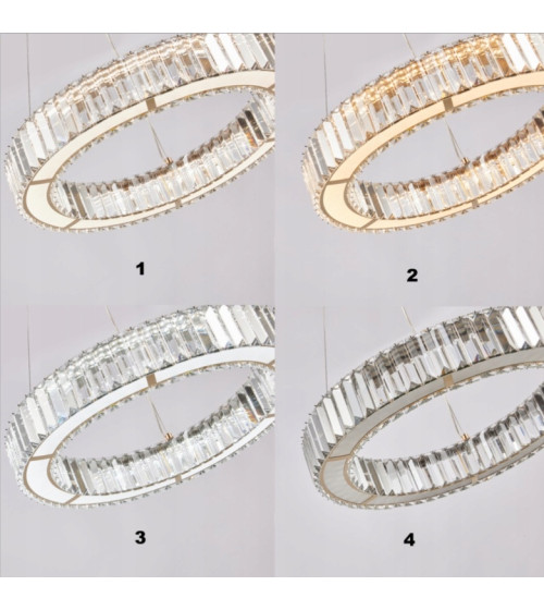 Lampa wisząca sufitowa kryształowa złota 50cm LED glamour nad stół jadalnia