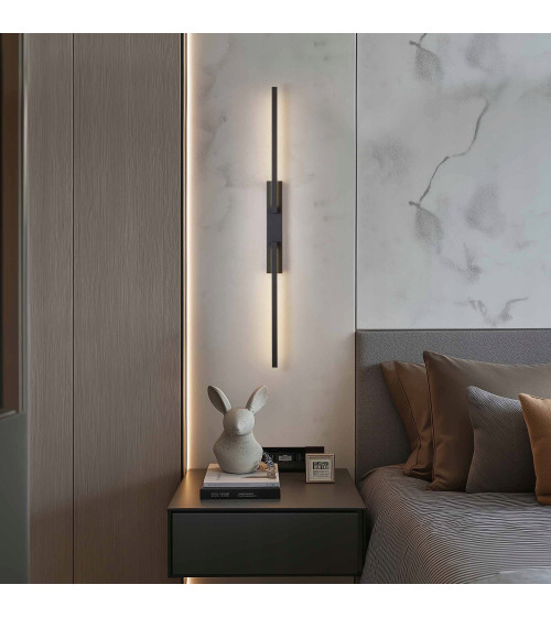 Nowoczesna lampa długa ścienna kinkiet regulowany KOKE LED wewnętrzny 90cm