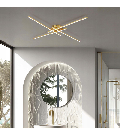 Lampa sufitowa LED regulacja 120cm żyrandol SALON kuchnia loft Plafon złoty