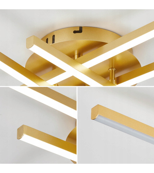 Lampa sufitowa LED regulacja 120cm żyrandol SALON kuchnia loft Plafon złoty