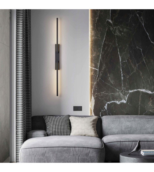 Nowoczesna lampa długa ścienna kinkiet regulowany KOKE LED wewnętrzny 90cm