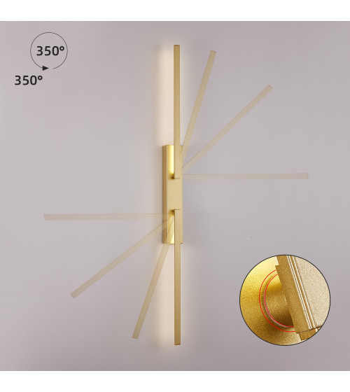 Nowoczesna lampa długa ścienna kinkiet regulowany KOKE LED wewnętrzny 90cm