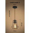 Lampa wisząca metalowa Cage F z linii Loft Industrial | E27