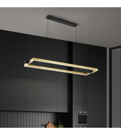 Lampa wisząca żyrandol EXON R prostokąt nad stół nowoczesna LED biuro 120cm