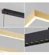 Lampa wisząca żyrandol EXON R prostokąt nad stół nowoczesna LED biuro 120cm