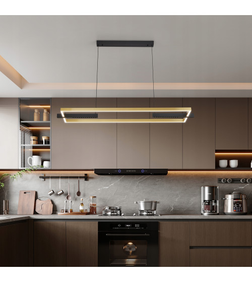 Lampa wisząca żyrandol EXON R prostokąt nad stół nowoczesna LED biuro 120cm