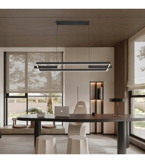 Lampa wisząca żyrandol EXON prostokąt nad stół nowoczesna LED biuro 120cm