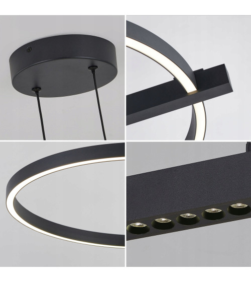 Lampa wisząca żyrandol ring okrąg nad stół nowoczesna kuchnia loft salon
