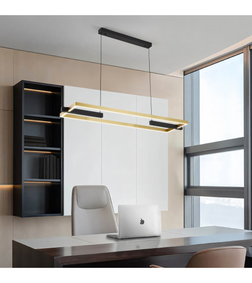 Lampa wisząca żyrandol EXON R prostokąt nad stół nowoczesna LED biuro 120cm
