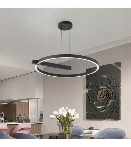 Lampa wisząca żyrandol ring okrąg nad stół nowoczesna kuchnia loft salon