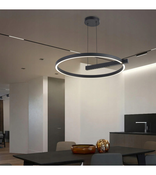 Lampa wisząca żyrandol ring okrąg nad stół nowoczesna kuchnia loft salon