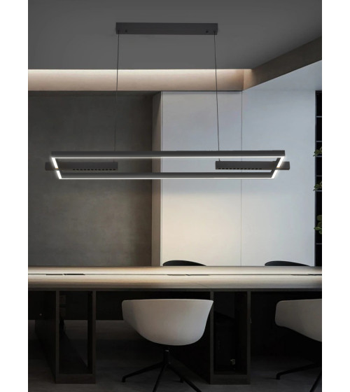 Lampa wisząca żyrandol EXON prostokąt nad stół nowoczesna LED biuro 120cm
