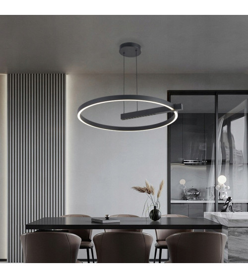 Lampa wisząca żyrandol ring okrąg nad stół nowoczesna kuchnia loft salon